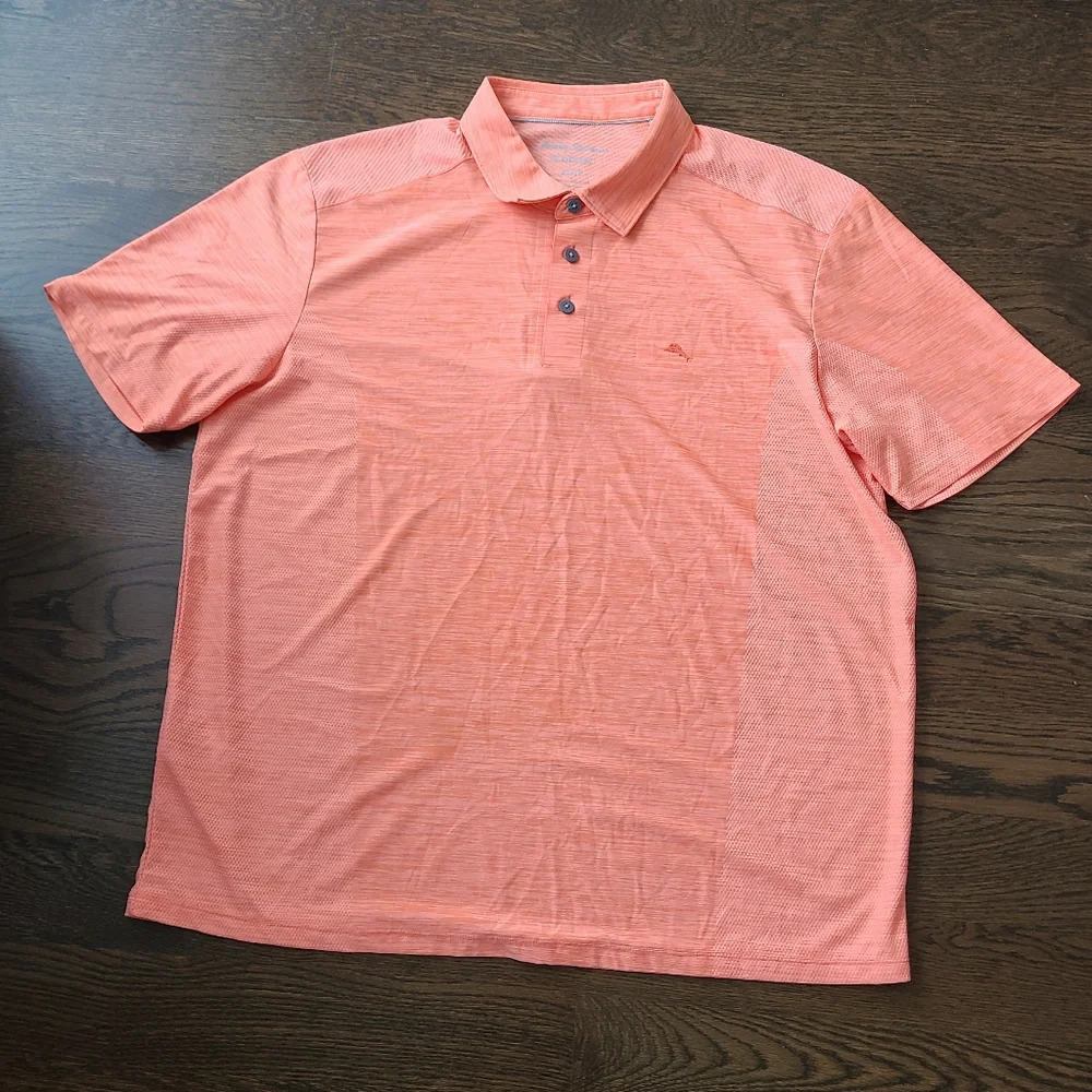 Tommy Bahama  Island zone men's polo shirt sz.XL orange pink